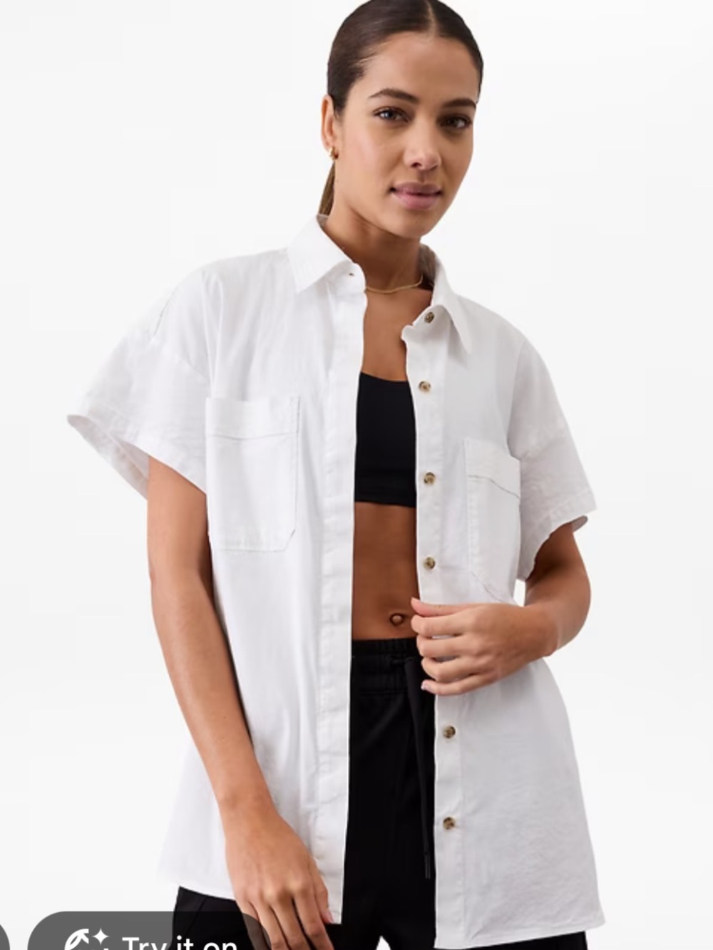 Athleta Paradise Oversized Short Sleeve Top XL